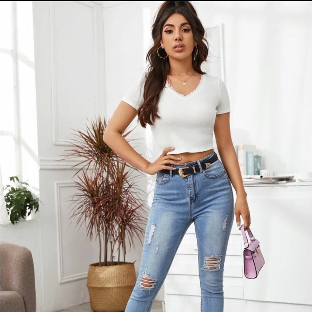 Lace Back Tie top